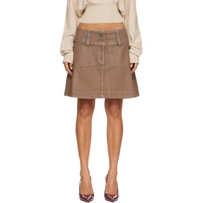 Knwls Beige Cc Miniskirt In Brown