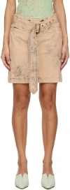 Knwls Beige Issa Denim Miniskirt In Buff