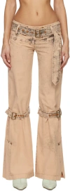 Knwls Beige Issa Denim Trousers In Buff