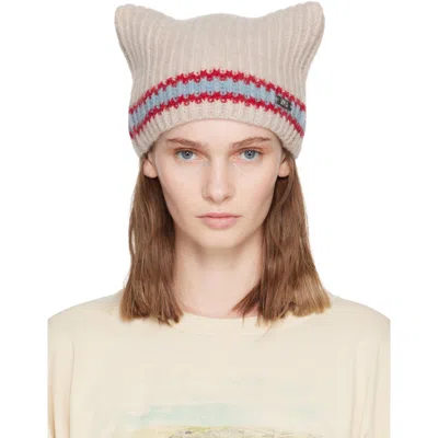 Knwls Beige Precious Beanie In Transparent