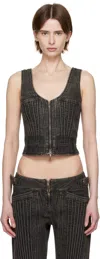 Knwls Black Corded Corset In Black