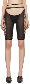 Knwls Black Glimmer Shorts In Black