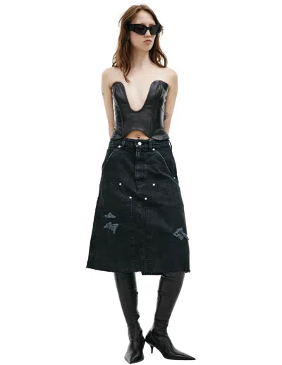 Knwls Black Leather Corset