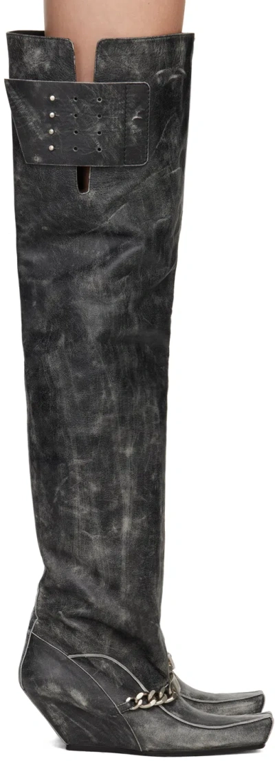 Knwls Black Precious High Boots In Moto Black