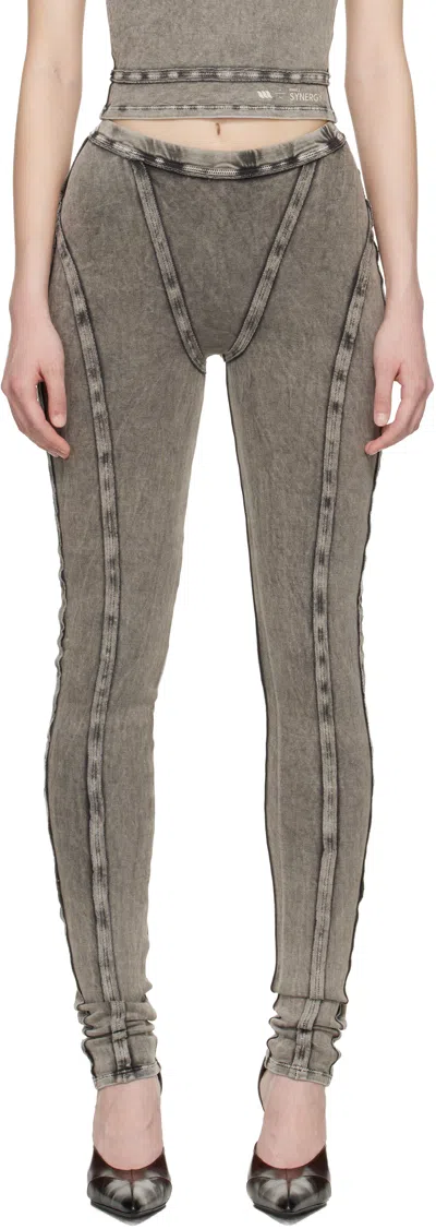 Knwls Black Scuba Leggings In Gray