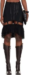 Knwls Black Uma Girdle Midi Skirt In Black
