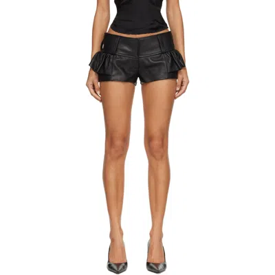 Knwls Black Victoria Leather Shorts
