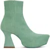 Knwls Green Precious Minus 95 Platform Ankle Boots In Boots Teal