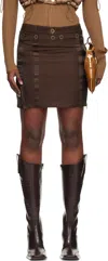 Knwls Brown Aria Miniskirt In Brown