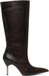 Knwls Brown Carmine Tall Boots In Brown Snake
