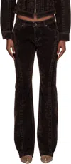 Knwls Brown Flock Jeans In Brown