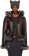 Knwls Brown Koko Shearling Jacket In Brown