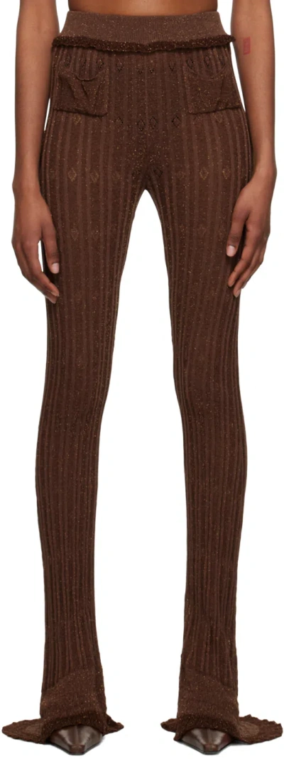 Knwls Brown Nexx Trousers In Darkglitter