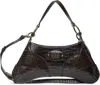Knwls Brown Razr Bag In Espresso Croc