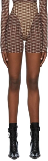 Knwls Brown Scythe Shorts In Argyle