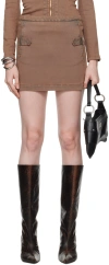 Knwls Brown Shiv Denim Miniskirt In Sky Brown