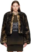 Knwls Shearling Jacket In Stained Cream