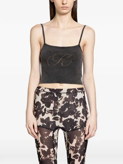 Knwls Cally Embellished Top In Gray