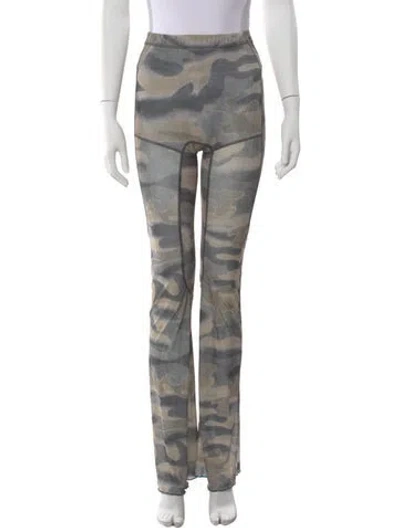 Pre-owned Knwls Camouflage Print Flared Pants In Neutral