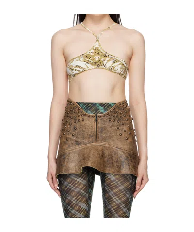 Knwls Chk Bra In Brown