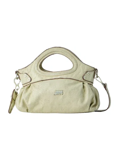 Knwls Distressed Leather Handbag In Green