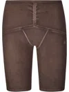 Knwls Low Waisted Over Dyed Jersey Shorts. In Brown
