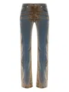 Knwls Flock Panelled Trousers In Blue