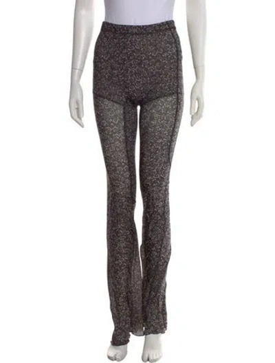 Pre-owned Knwls Floral Print Flared Pants In Black