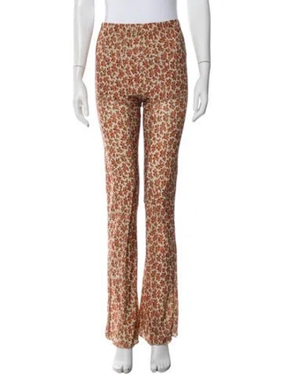 Pre-owned Knwls Floral Print Flared Pants In Multi