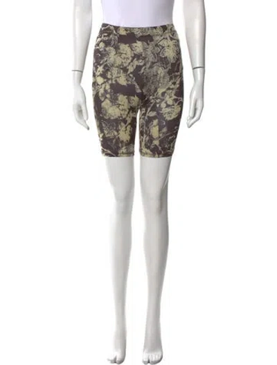 Pre-owned Knwls Floral Print Knee-length Shorts In Orange