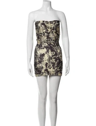 Pre-owned Knwls Floral Print Mini Dress In Yellow