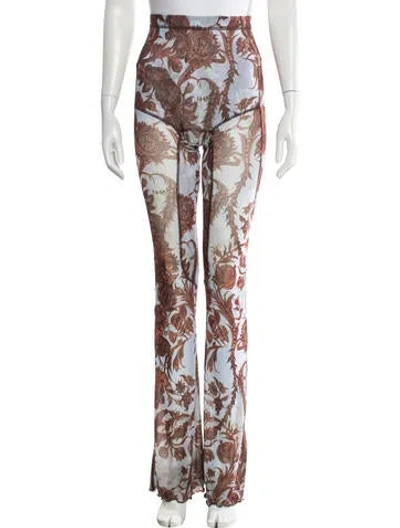 Pre-owned Knwls Floral Print Skinny Leg Pants In Blue