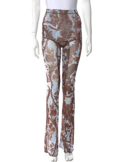 Pre-owned Knwls Floral Print Wide Leg Pants W/ Tags In Blue