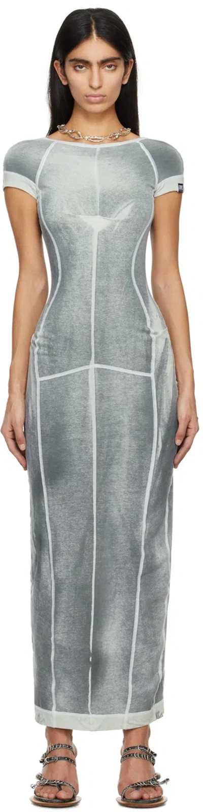 Knwls Gray Raze Maxi Dress In Washed Grey