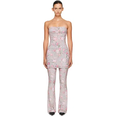 Knwls Gray Skinn Minidress In Wallpaper Floral