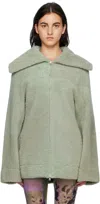 Knwls Green & Purple Yume Reversible Shearling Coat In Sage Purple