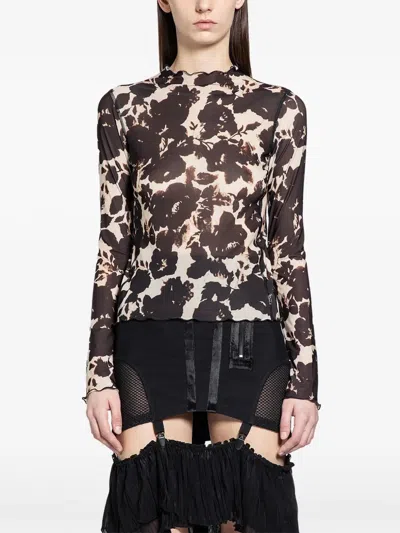 Knwls Halcyon Ruffled Top In Brown