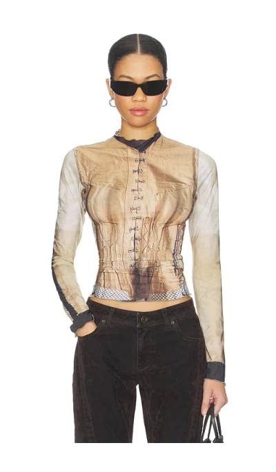 Knwls Halcyon Top In Animal Print