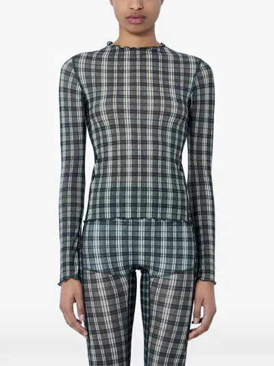 Knwls Halcyon Plaid Top In Green