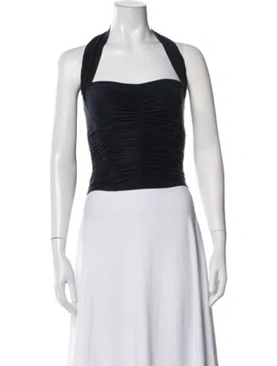 Pre-owned Knwls Halterneck Sleeveless Crop Top In Blue