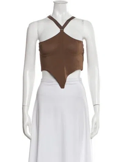 Pre-owned Knwls Halterneck Sleeveless Crop Top W/ Tags In White