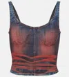 Knwls Harley Corset Top In Multicoloured