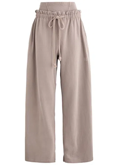 Knwls Haze Layered Cotton Sweatpants In Taupe
