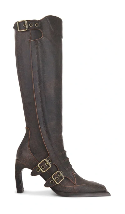 Knwls Hellz Biker Boot In Brown