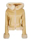 Knwls Hooded Shearling Jacket In Yellow