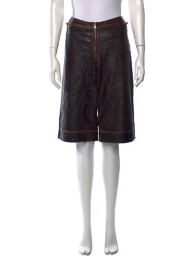 Pre-owned Knwls Lamb Leather Knee-length Shorts In Black