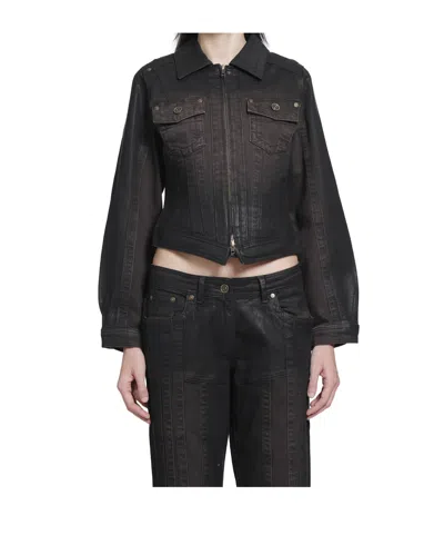 Knwls Long-sleeve Collared Jacket In Brown