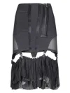 Knwls Mesh Girdle Skirt With Velvet Tape Details In Black