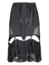 Knwls Mesh Velvet Tape Skirt In Gray