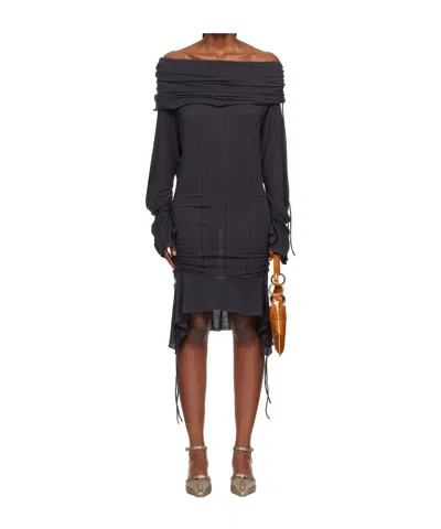 Knwls Mg-petrol Mini Dress In Gray